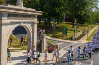 Marywood University students on the Arch Walk, an Orientation tradition. As the highest ranked local institution for 