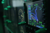A close-up image of Marywood's flight simulator
