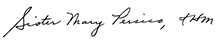 sister mary signature