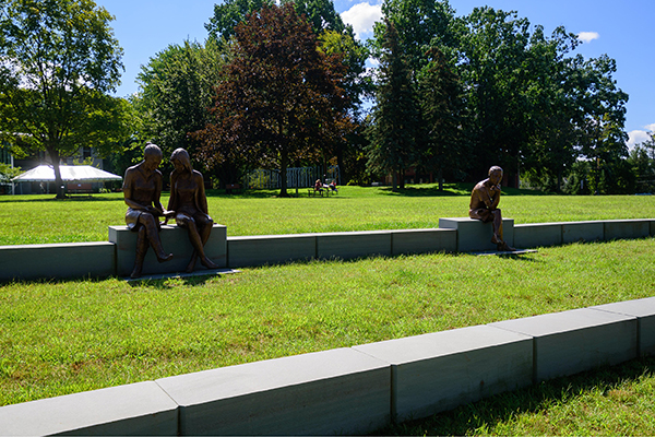 The Marywood Amphitheater and the statues sitting in it