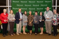 Marywood's 2023 Alumni Award Winners stand with Marywood President Sister Mary Persico, IHM Alumni Honored with Awards