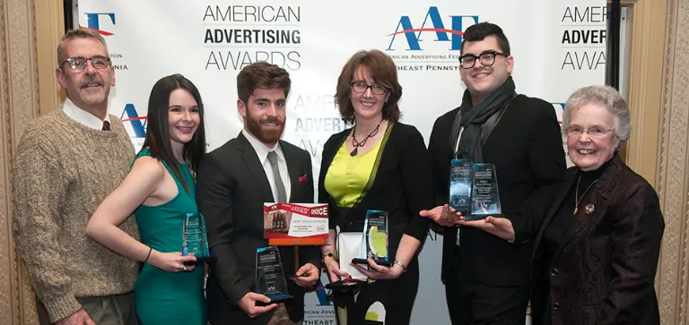 Pictured, left to right: John Meza, Laura Drapek, Casey Peckio, Christine Medley, David Bonomo, and Sr. Cor Immaculatum Heffernan