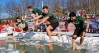 guys jumping into water Marywood Student-Athletes Participate in NEPA Polar Plunge to Support Special Olympics Pennsylvania