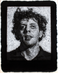Phil III by Chuck Close, 1982, pressed handmade paper pulp in tones of grey Art Exhibit: Exploring Visual Language