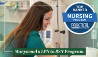 nursing student checking on a patient Marywood University Ranks No. 1 in Pennsylvania for LPN-to-BSN Programs