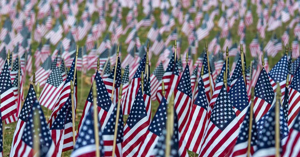 Marywood's 2022 ceremony to commemorate Veterans Day will feature Flags for the Fallen,  wirh thousands of U.S. flags that honor those who have fallen while serving our country. Marywood University to Commemorate Veterans Day with Nov. 10 Ceremony