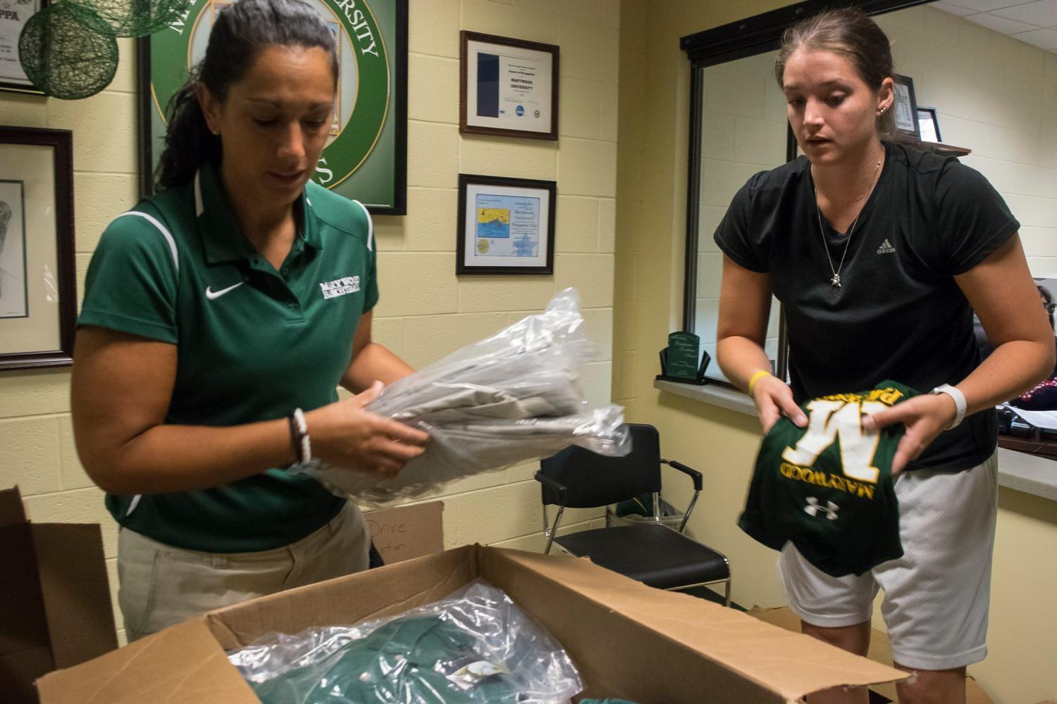 Marywood Pacers collect clothing donations. Marywood Apparel Needed for those affected by Hurricane Harvey