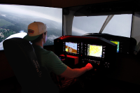 A close-up image of Marywood's flight simulator