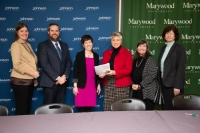 Representatives of Marywood University and Johnson College at the articulation agreement signing