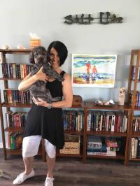 Marla Kovatch with her trusted companion, Pierre CSD Faculty Member Featured in National Aphasia Association Article