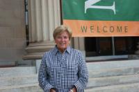 Elizabeth “Betty” Burns pictured in front of the Liberal Arts Center. Elizabeth Burns Elected to Board of Trustees