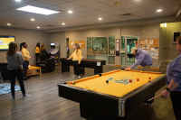 Marywood students enjoying the game room in the Nazereth Student Center