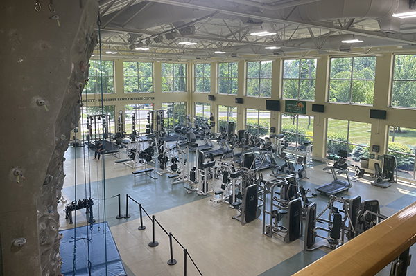 The Marywood gym viewed from the second floor of the Center for Atheltics and Wellness