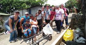 Marywood Students on the site of a service project 2018 Open Hearts & Open Doors in Miami & Guatemala