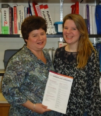 Andrea Novak, CSD department chairperson, and graduate program director; and Rebecca Skakal, CSD graduate student.