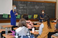 Mayor Cognetti speaking to Dr. Lia Palmiter's MSW Class Mayor Cognetti Speaks on Leadership
