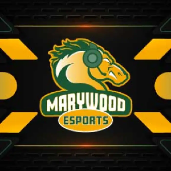 The Marywood Pacers logo with a headset on to represent the esports team